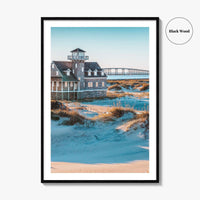 Outer Banks Fine Art Photo Print, Oregon Inlet, Bonner Bridge, Life-Saving Station, NC