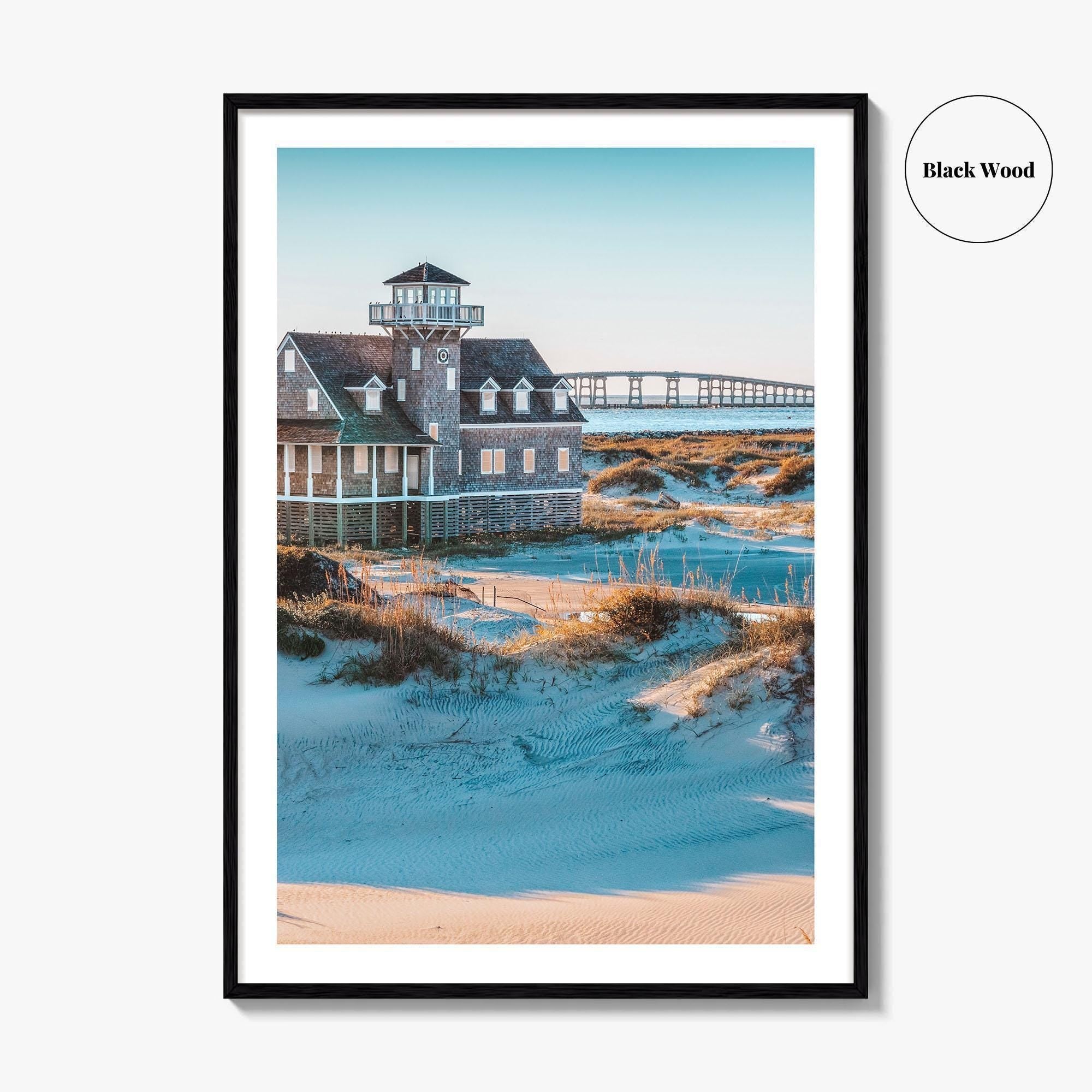 Outer Banks Fine Art Photo Print, Oregon Inlet, Bonner Bridge, Life-Saving Station, NC