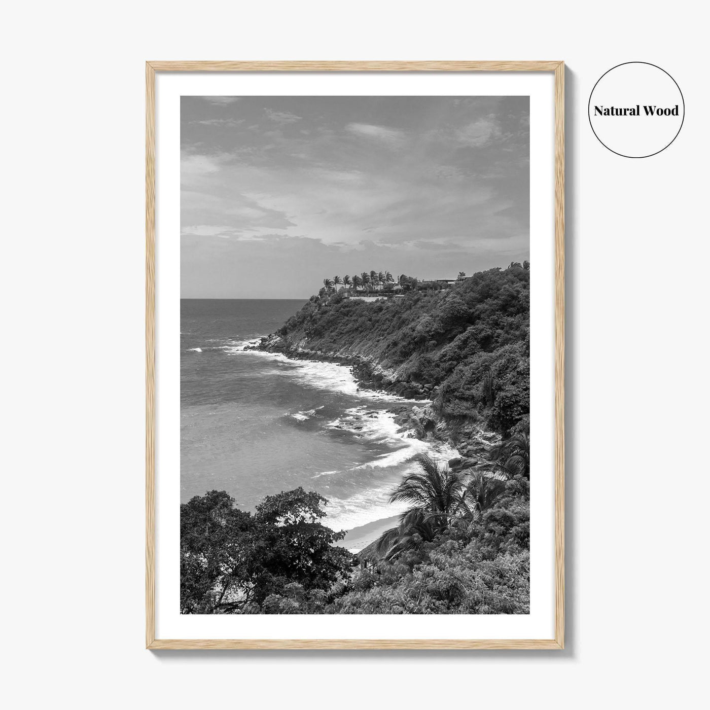 Puerto Escondido Black and White Fine Art Photo Print, Carrizalillo Beach, Oaxaca Mexico Poster