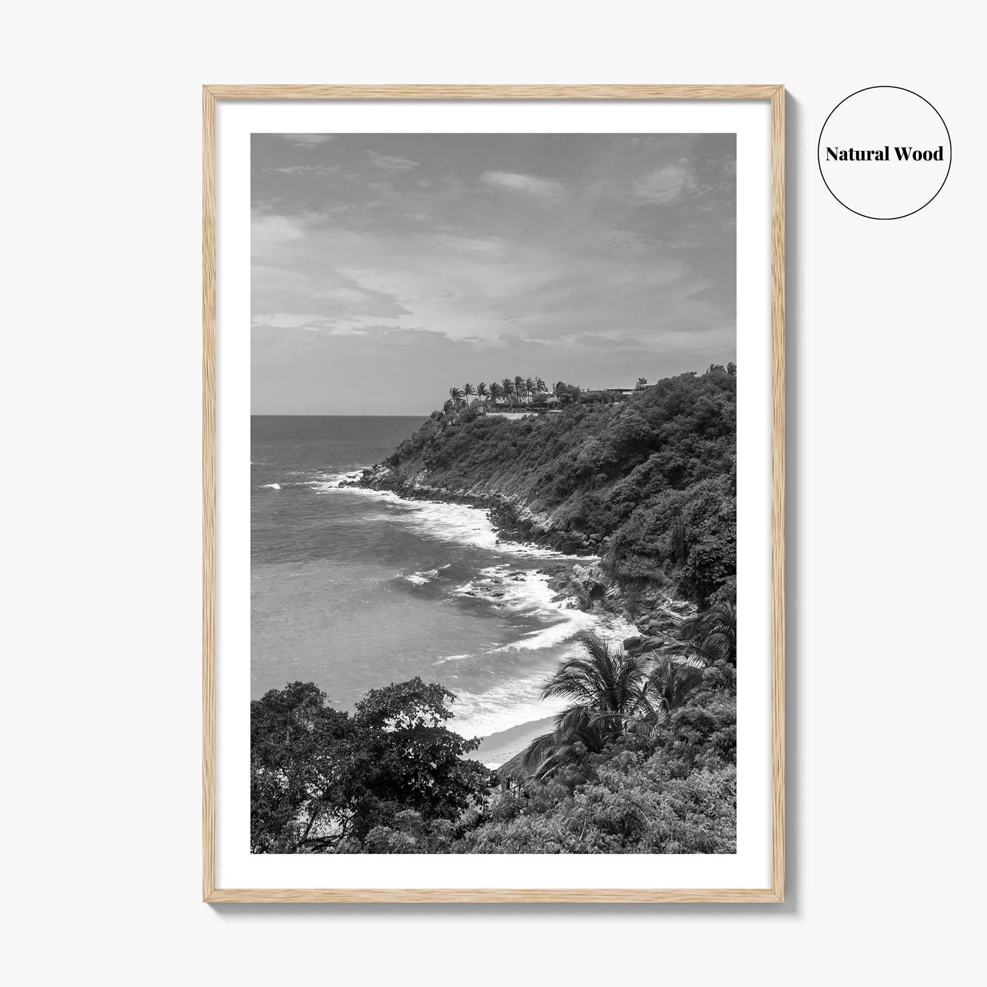 Puerto Escondido Black and White Fine Art Photo Print, Carrizalillo Beach, Oaxaca Mexico Poster