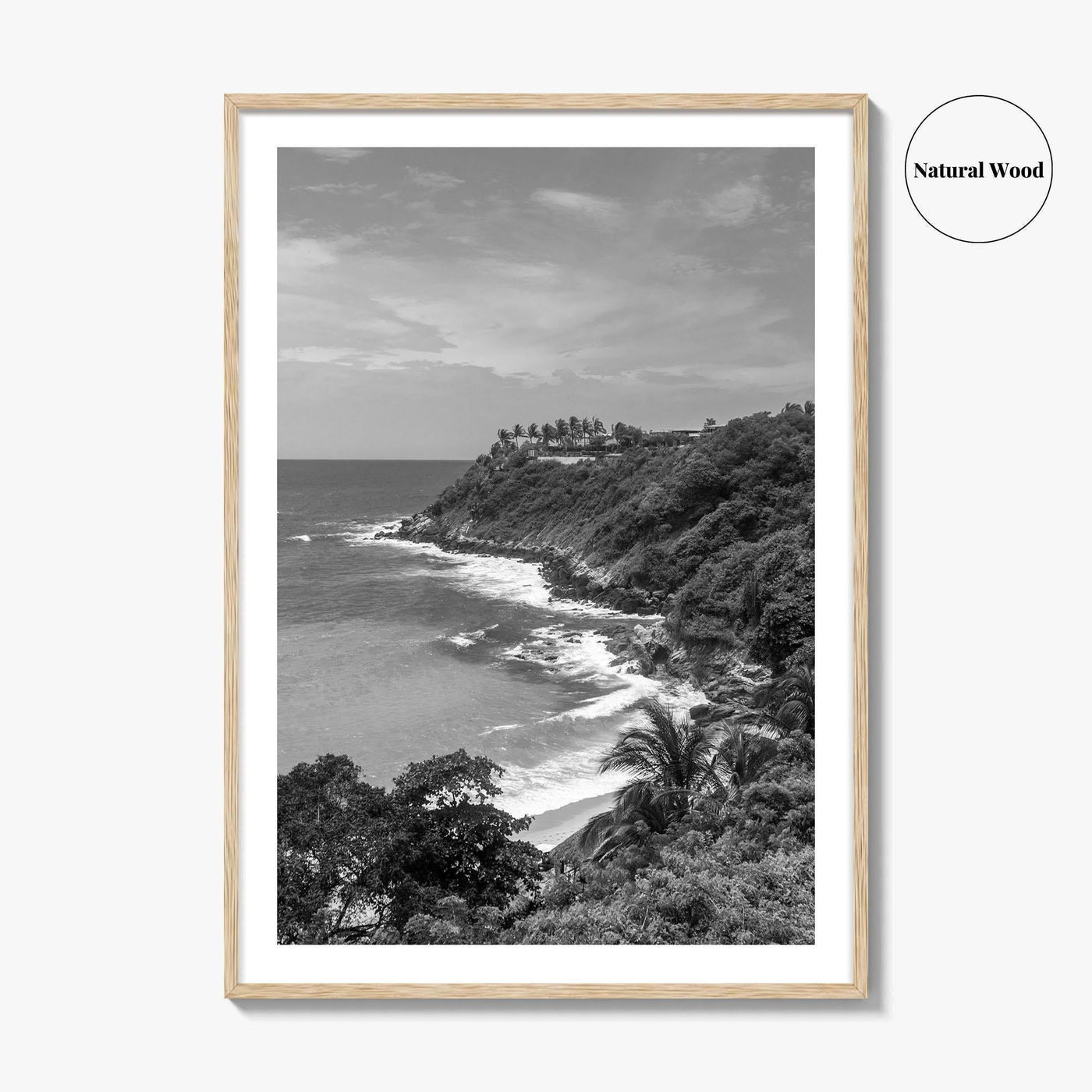 Puerto Escondido Black and White Fine Art Photo Print, Carrizalillo Beach, Oaxaca Mexico Poster