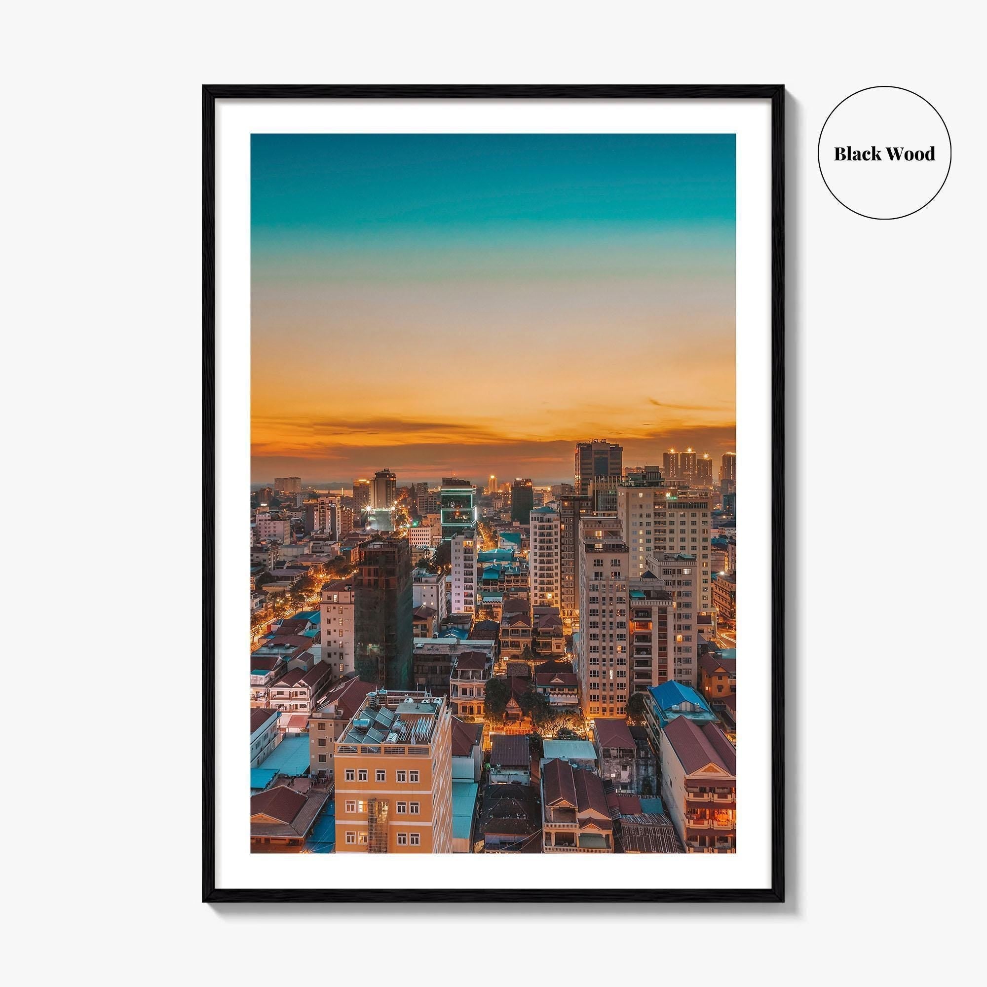 Phnom Penh Skyline Fine Art Photo Print, Wall Decor, Cambodia City Poster