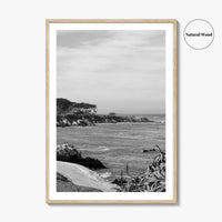Pacific Grove Black and White Fine Art Photo Print, Monterey Coastline, California Poster