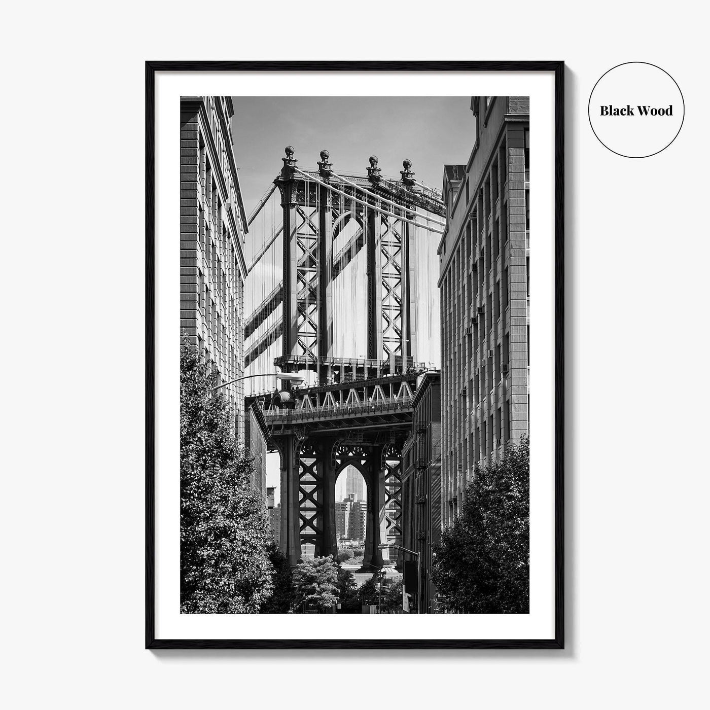 New York City Black and White Fine Art Photo Print, Manhattan Bridge, Brooklyn Poster