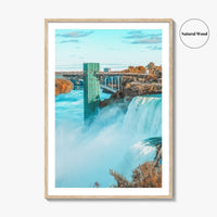 Niagara Falls Fine Art Photo Print, NY, Ontario Canada Autumn Waterfall Poster