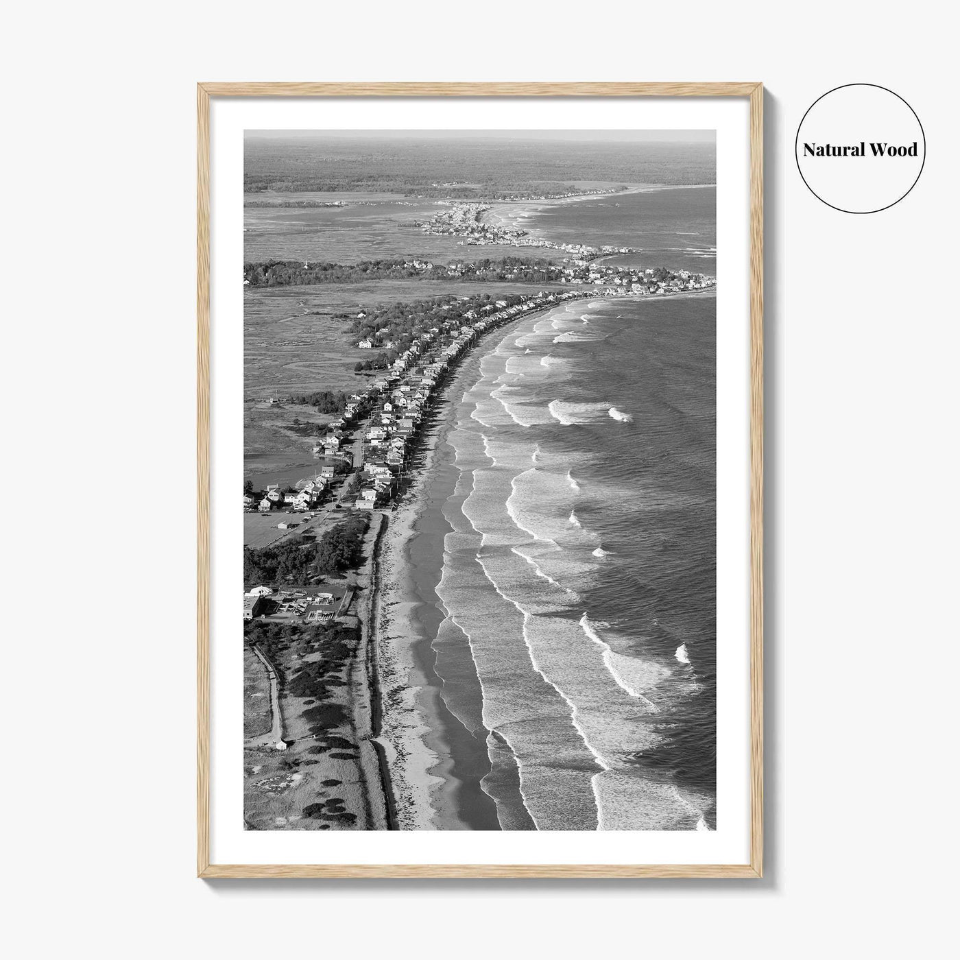 Ogunquit Black and White Fine Art Photo Print, York Maine Coastline Poster, USA