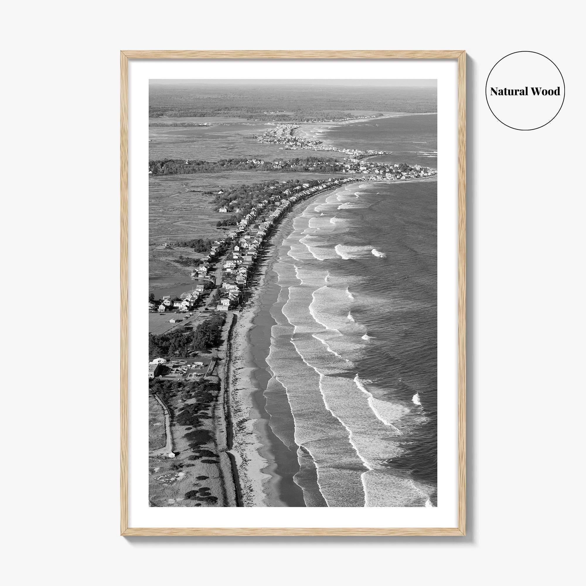 Ogunquit Black and White Fine Art Photo Print, York Maine Coastline Poster, USA