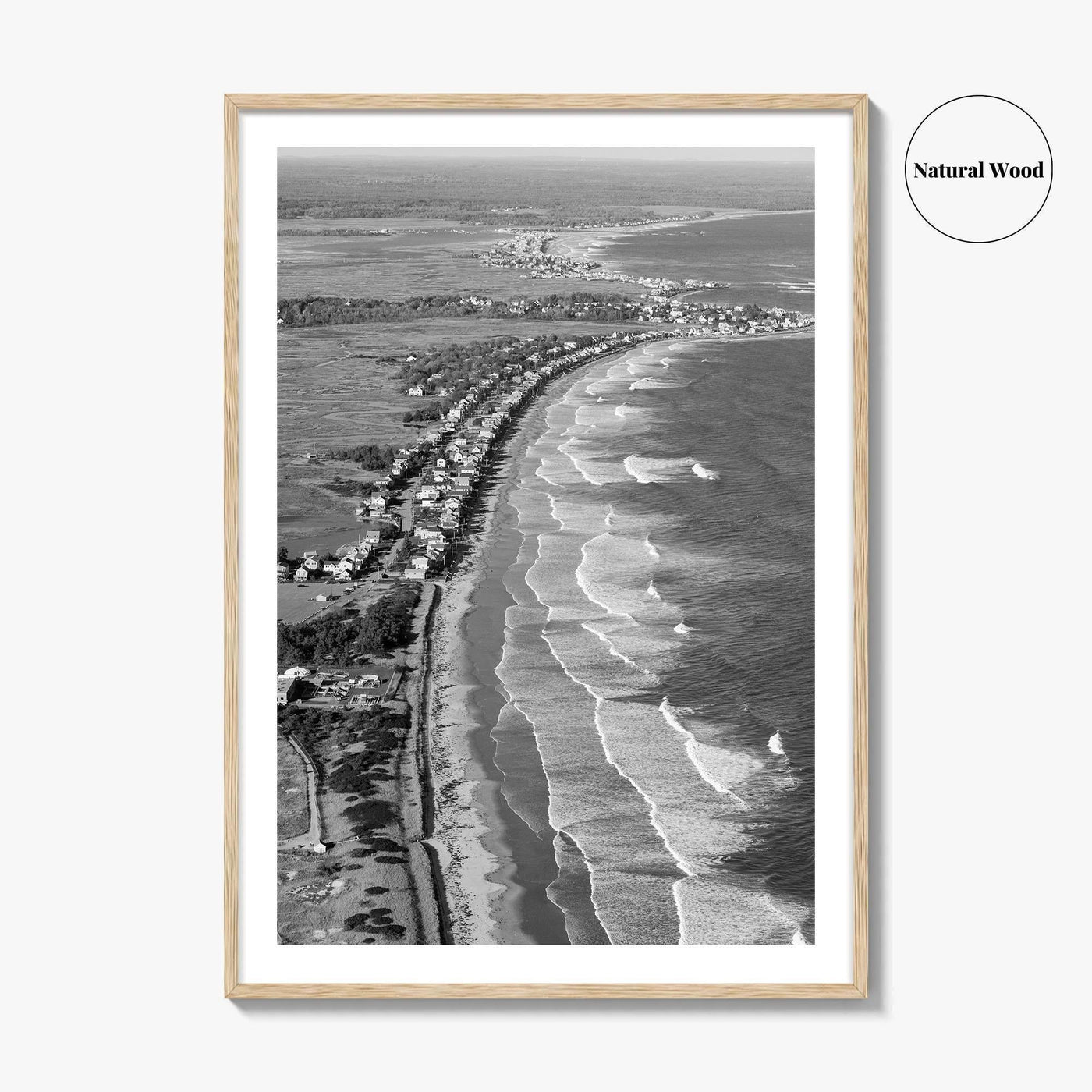 Ogunquit Black and White Fine Art Photo Print, York Maine Coastline Poster, USA