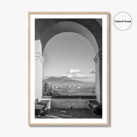 Naples Black and White Fine Art Photo Print, Mount Vesuvius, Italy Photo Poster