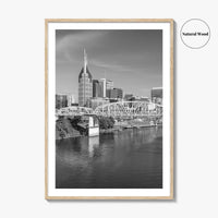 Nashville Skyline Black and White Fine Art Photo Print, Tennessee Poster