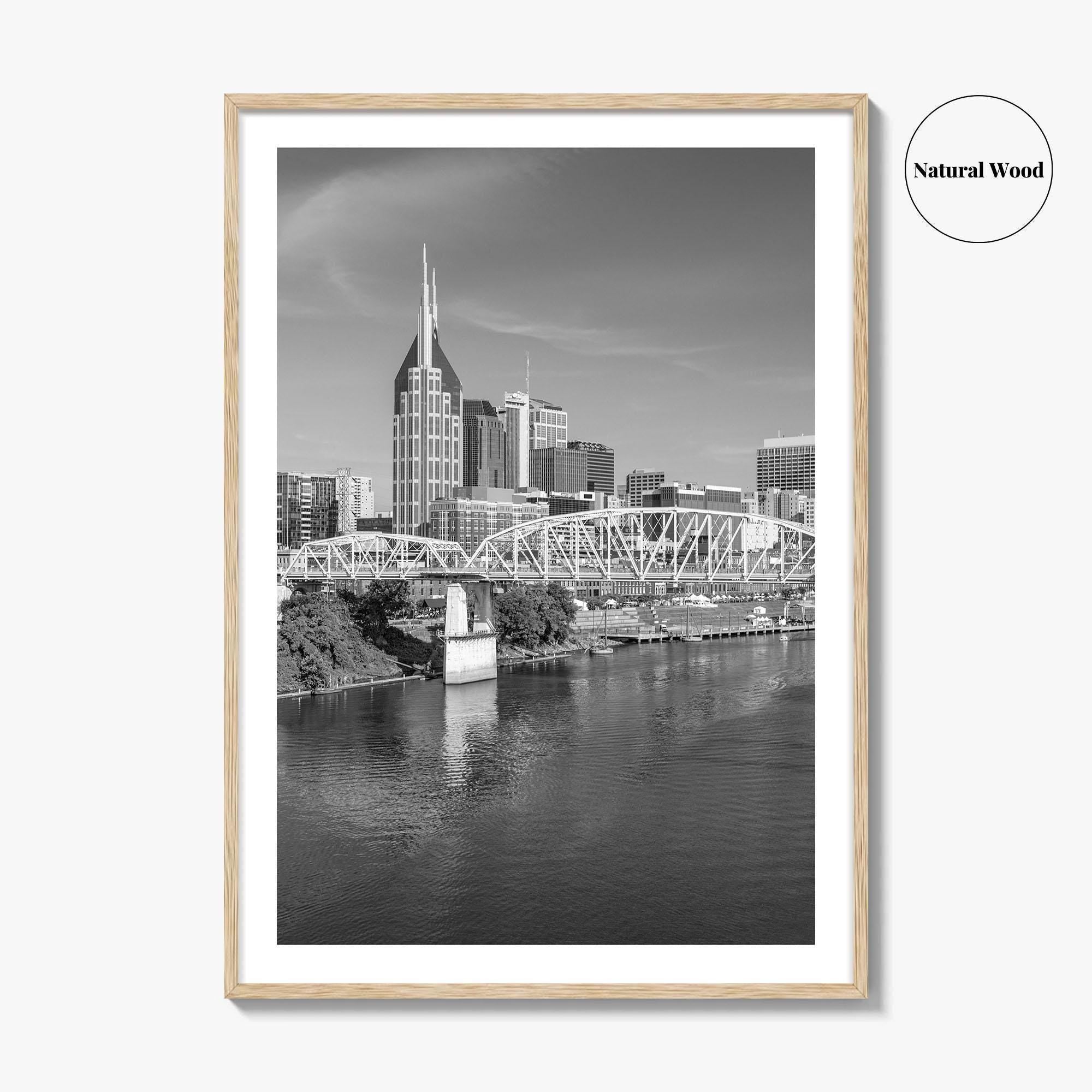 Nashville Skyline Black and White Fine Art Photo Print, Tennessee Poster