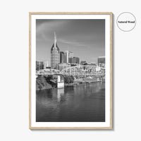 Nashville Skyline Black and White Fine Art Photo Print, Tennessee Poster