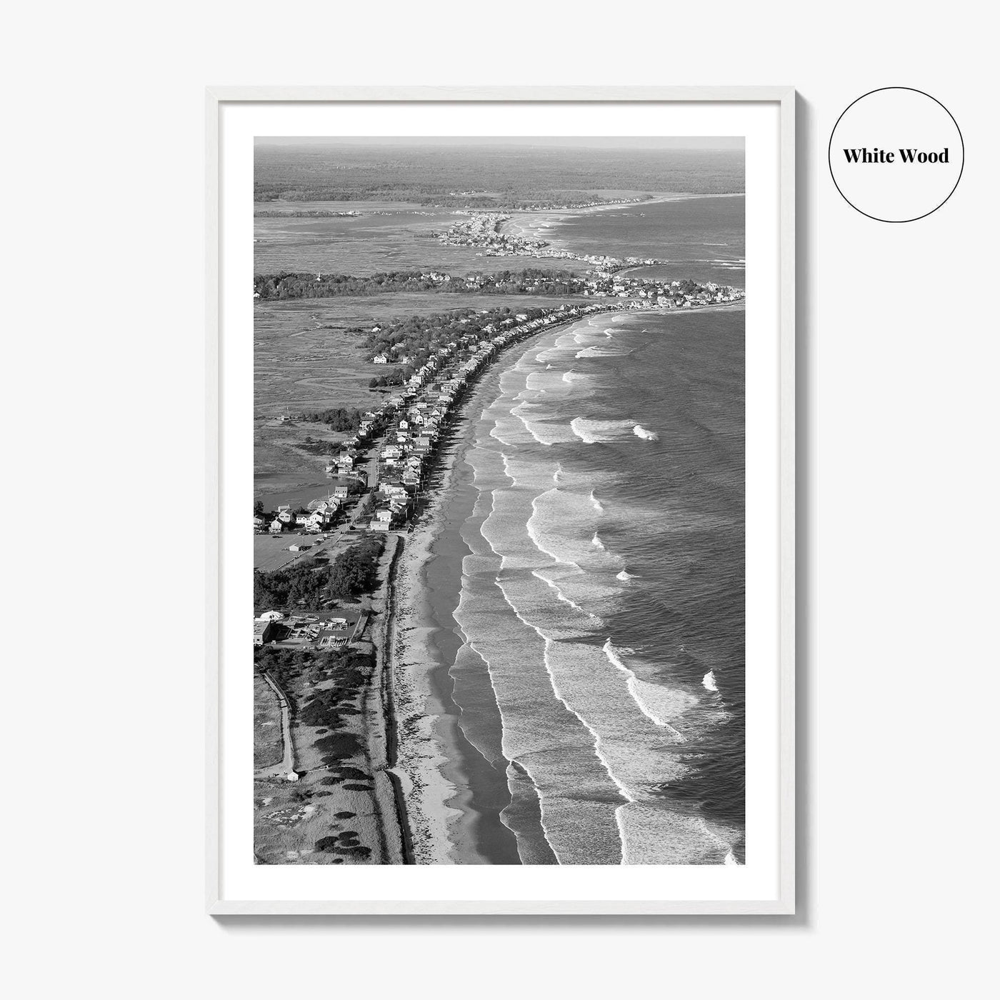 Ogunquit Black and White Fine Art Photo Print, York Maine Coastline Poster, USA