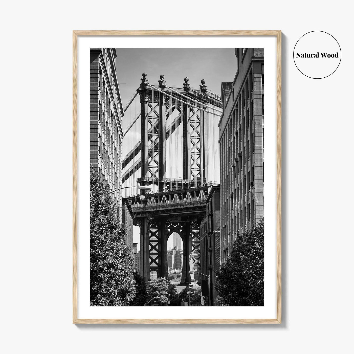 New York City Black and White Fine Art Photo Print, Manhattan Bridge, Brooklyn Poster