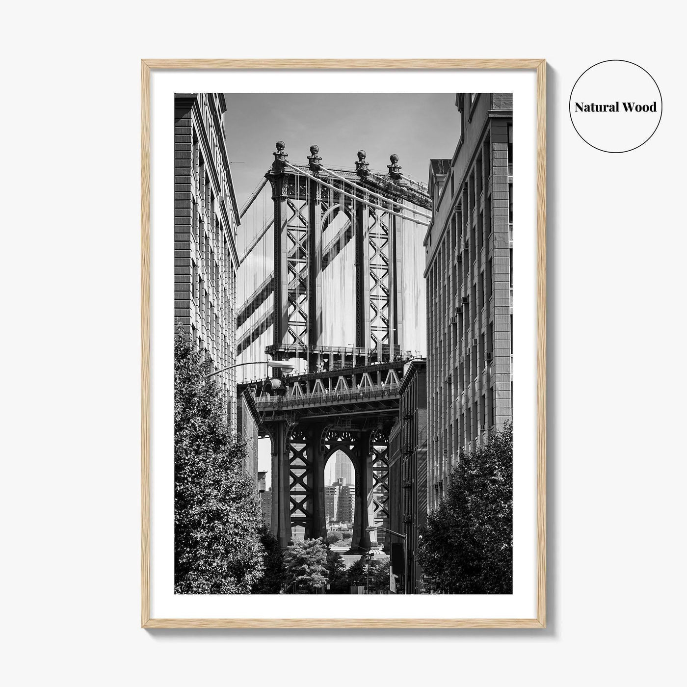 New York City Black and White Fine Art Photo Print, Manhattan Bridge, Brooklyn Poster