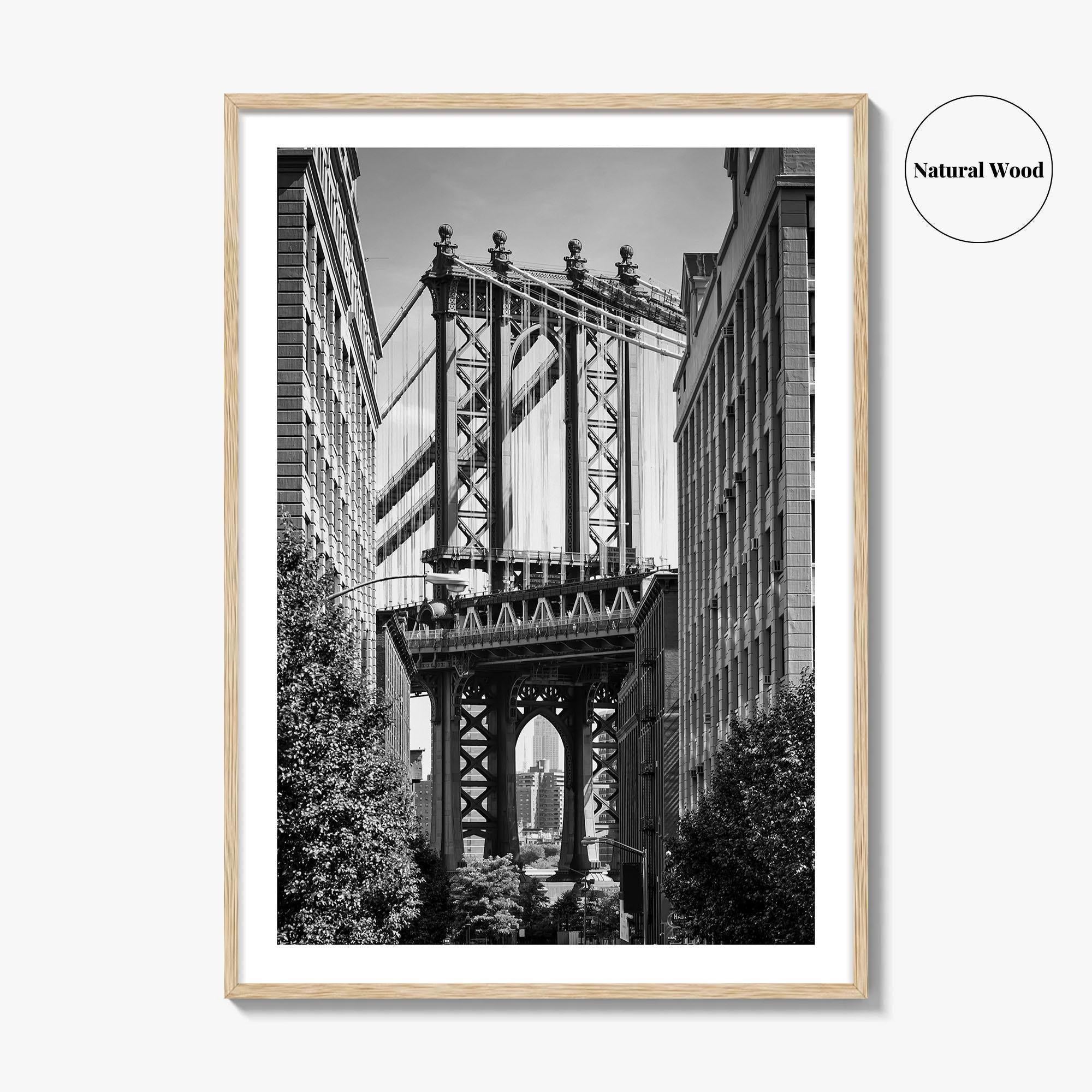 New York City Black and White Fine Art Photo Print, Manhattan Bridge, Brooklyn Poster