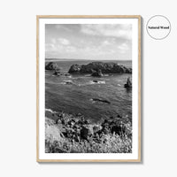 Northern California Black and White Fine Art Photo Print, Coastline Wall Decor, Coastal Poster