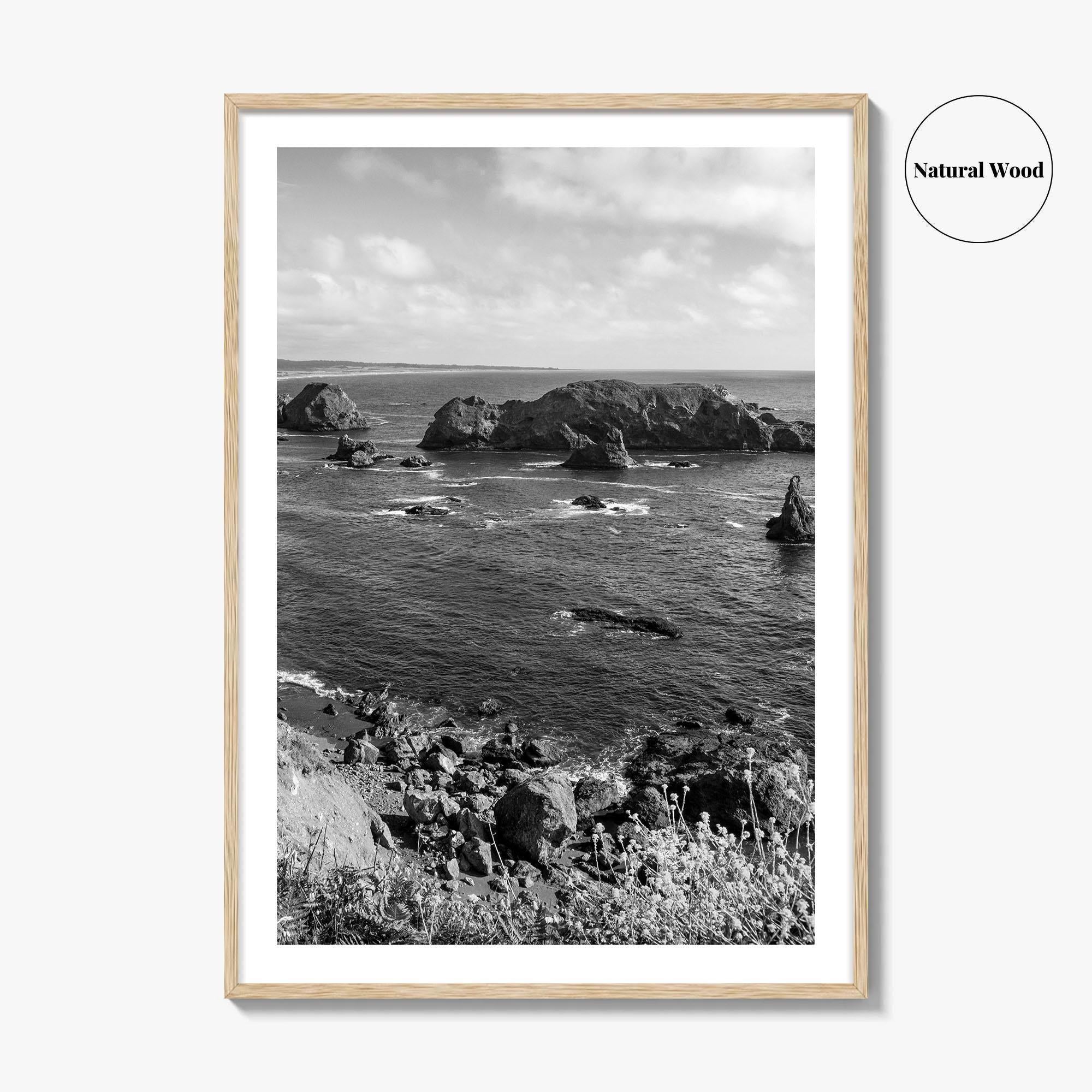 Northern California Black and White Fine Art Photo Print, Coastline Wall Decor, Coastal Poster