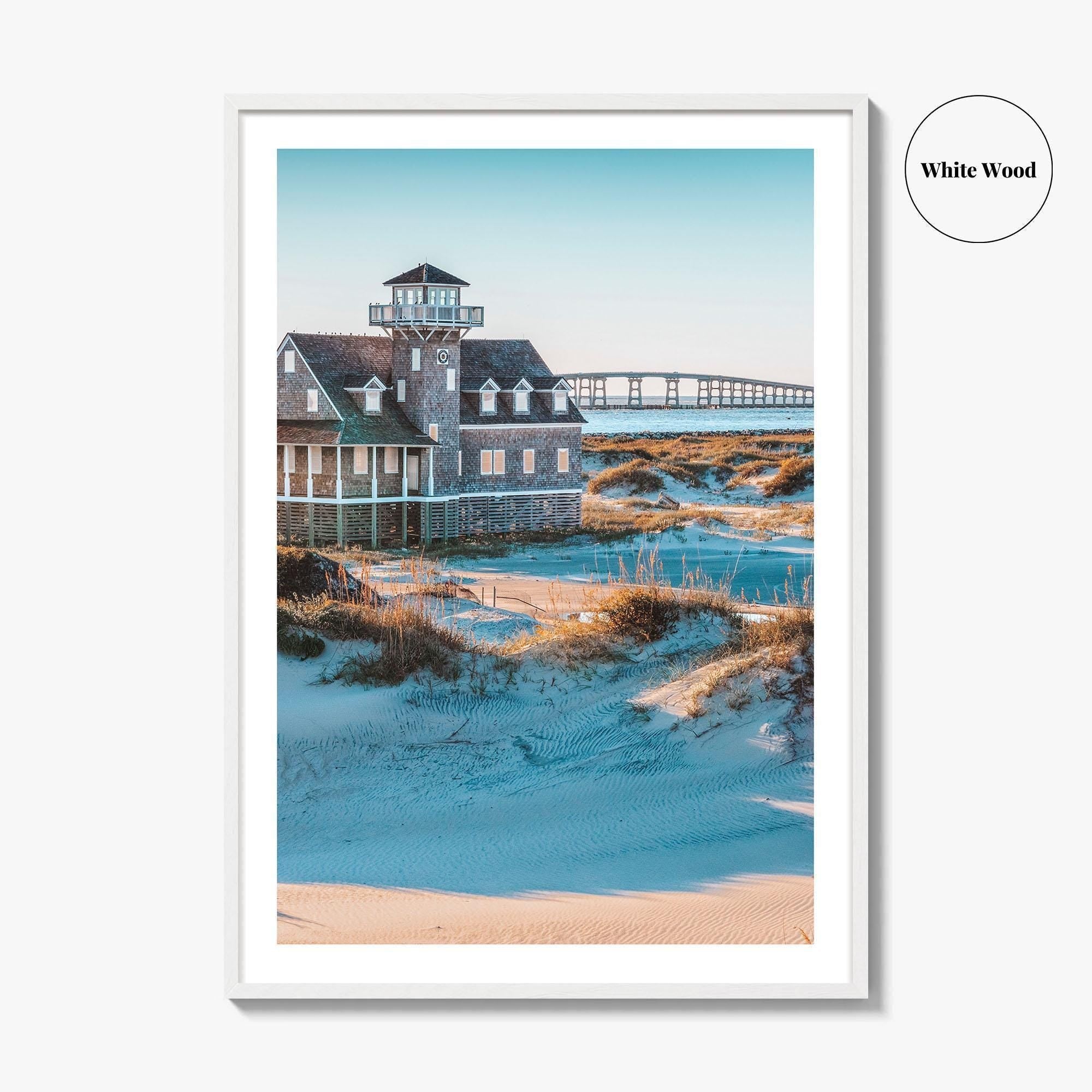 Outer Banks Fine Art Photo Print, Oregon Inlet, Bonner Bridge, Life-Saving Station, NC