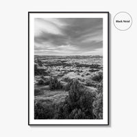 North Dakota Black and White Fine Art Photo Print, Theodore Roosevelt National Park Poster
