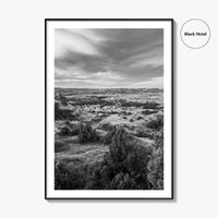 North Dakota Black and White Fine Art Photo Print, Theodore Roosevelt National Park Poster