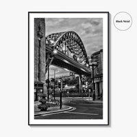 Newcastle Upon Tyne Black and White Fine Art Photo Print, Tyne Bridge England Poster