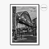 Newcastle Upon Tyne Black and White Fine Art Photo Print, Tyne Bridge England Poster