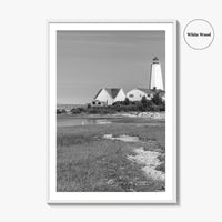 Old Saybrook Black White Fine Art Photo Print, Lynde Point Lighthouse, Connecticut USA