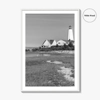 Old Saybrook Black White Fine Art Photo Print, Lynde Point Lighthouse, Connecticut USA