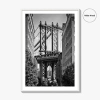New York City Black and White Fine Art Photo Print, Manhattan Bridge, Brooklyn Poster