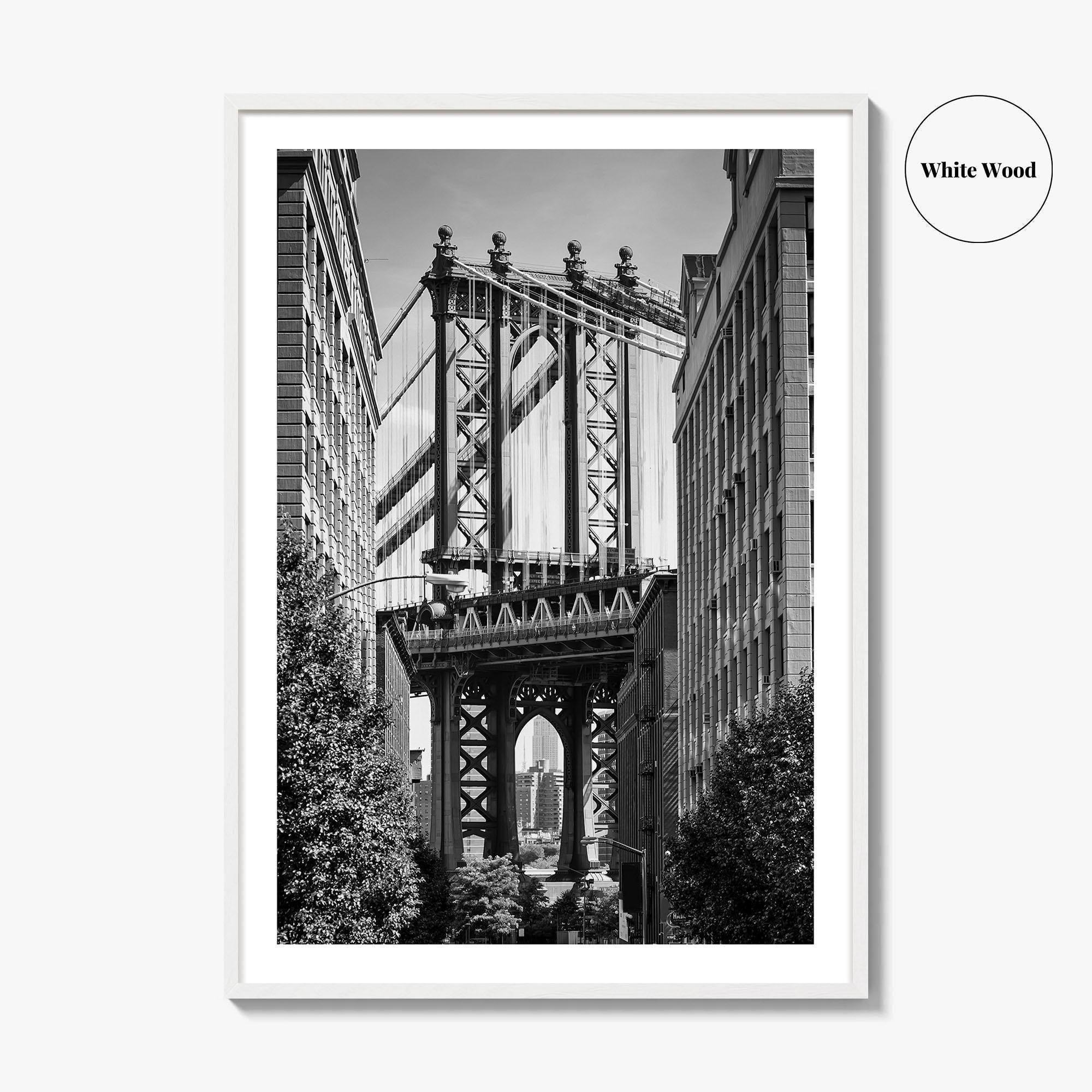New York City Black and White Fine Art Photo Print, Manhattan Bridge, Brooklyn Poster
