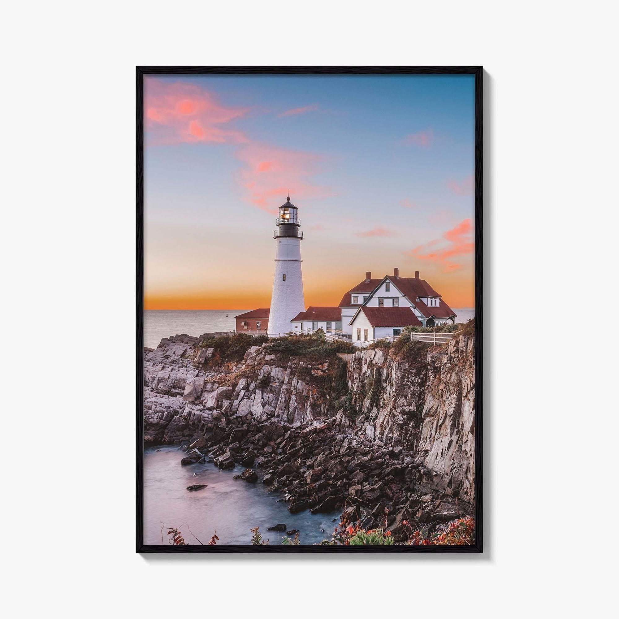Portland Head Light Fine Art Photo Print, Cape Elizabeth, Maine Lighthouse Poster, USA