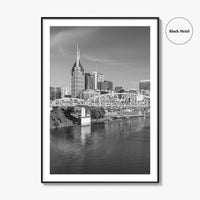 Nashville Skyline Black and White Fine Art Photo Print, Tennessee Poster