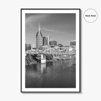 Nashville Skyline Black and White Fine Art Photo Print, Tennessee Poster