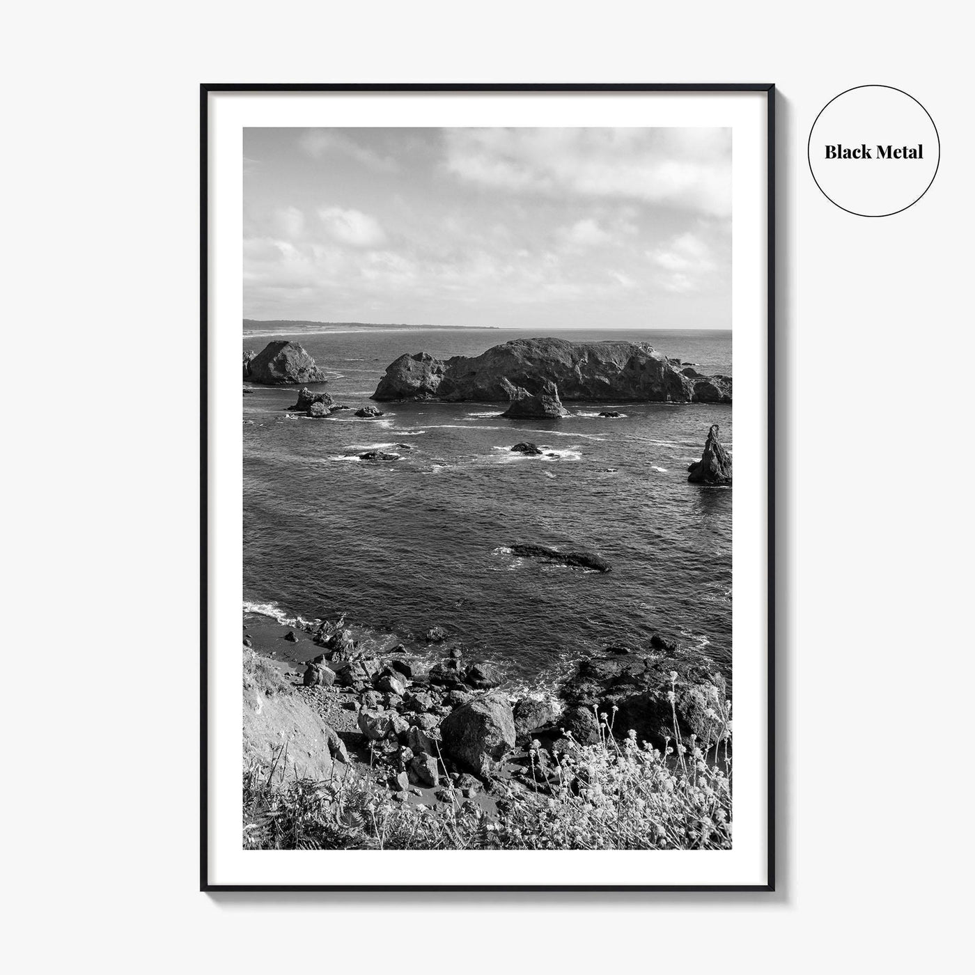 Northern California Black and White Fine Art Photo Print, Coastline Wall Decor, Coastal Poster