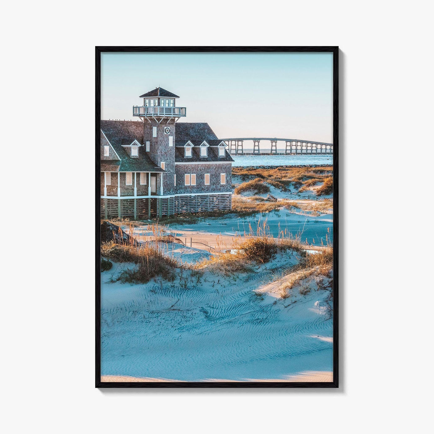 Outer Banks Fine Art Photo Print, Oregon Inlet, Bonner Bridge, Life-Saving Station, NC