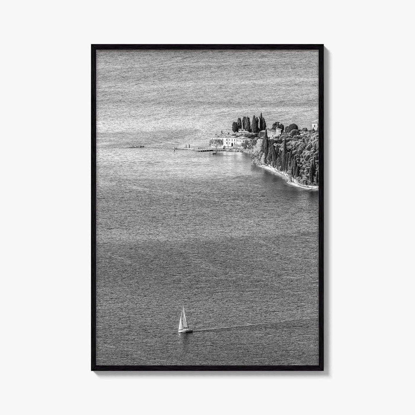 Punta San Vigilio Black and White Fine Art Photo Print, Lake Garda Italy Poster