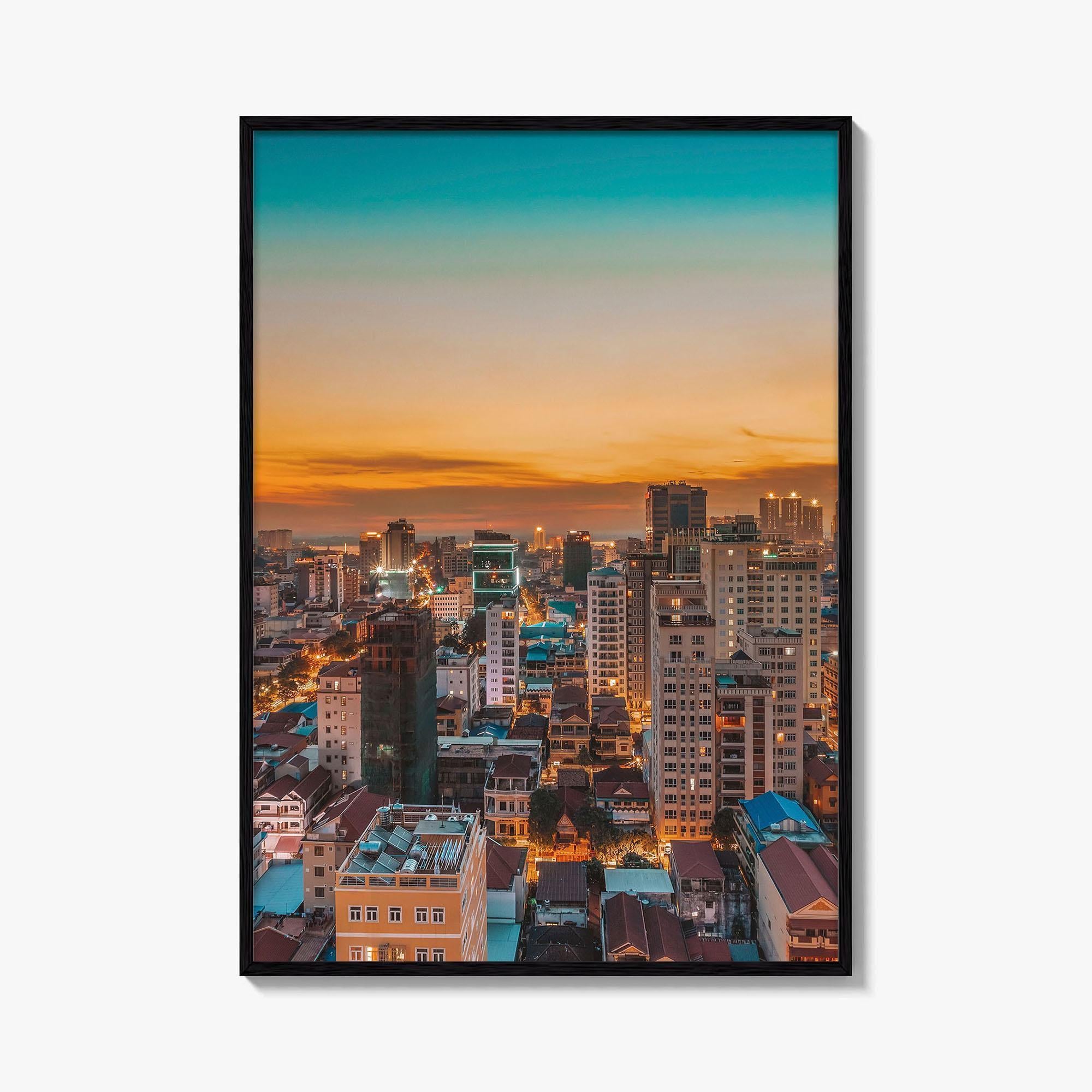 Phnom Penh Skyline Fine Art Photo Print, Wall Decor, Cambodia City Poster