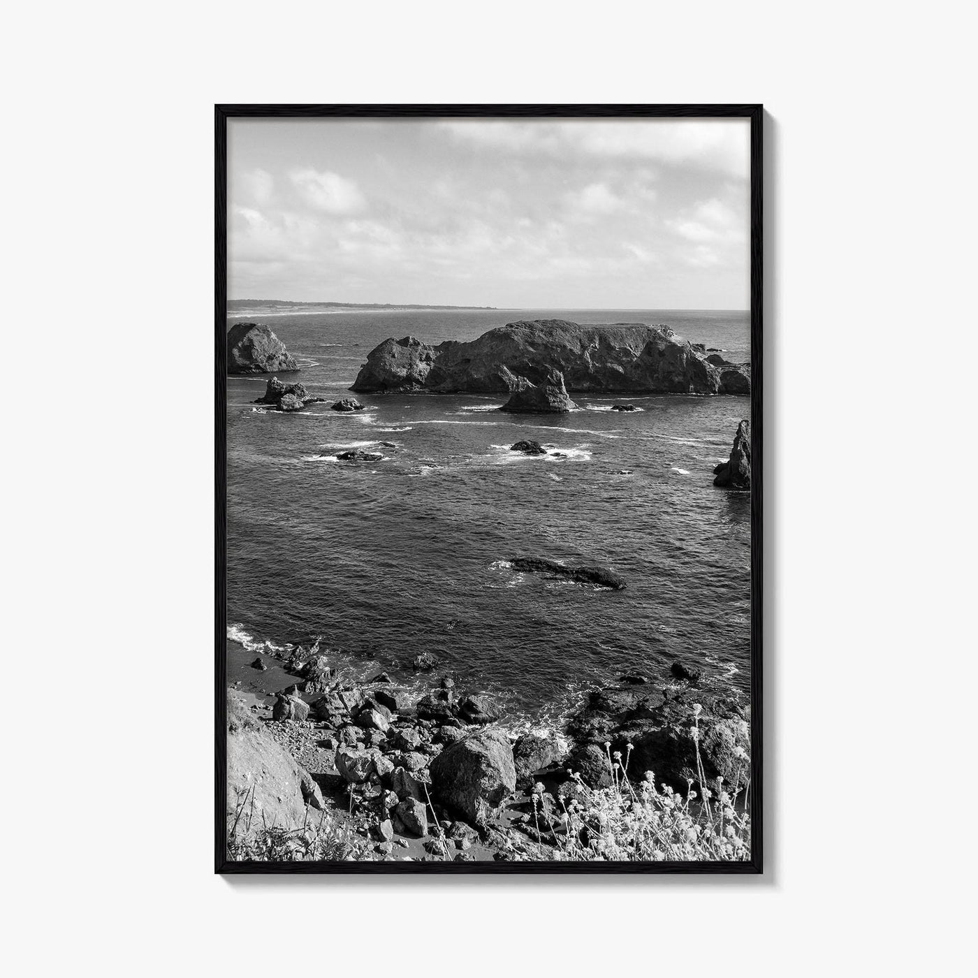Northern California Black and White Fine Art Photo Print, Coastline Wall Decor, Coastal Poster