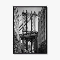 New York City Black and White Fine Art Photo Print, Manhattan Bridge, Brooklyn Poster