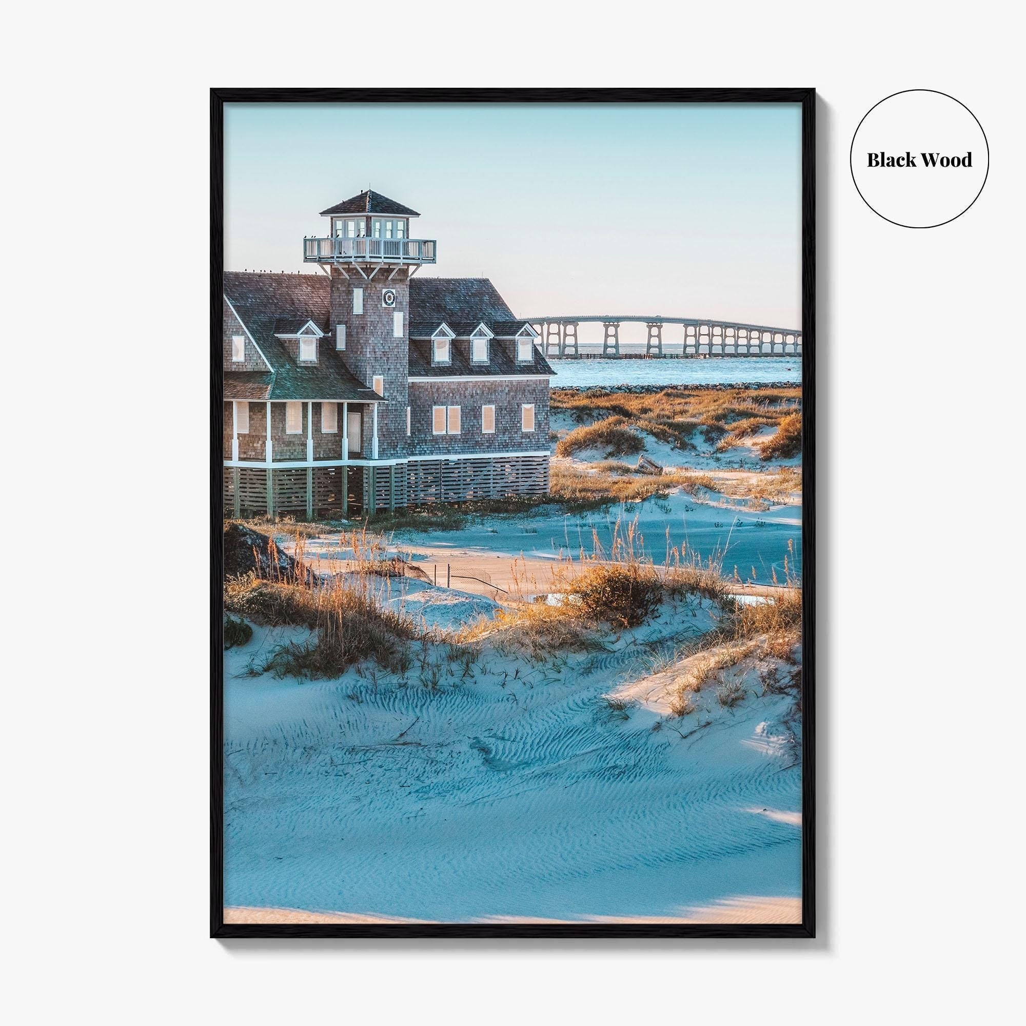 Outer Banks Fine Art Photo Print, Oregon Inlet, Bonner Bridge, Life-Saving Station, NC