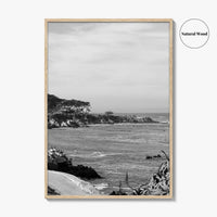 Pacific Grove Black and White Fine Art Photo Print, Monterey Coastline, California Poster