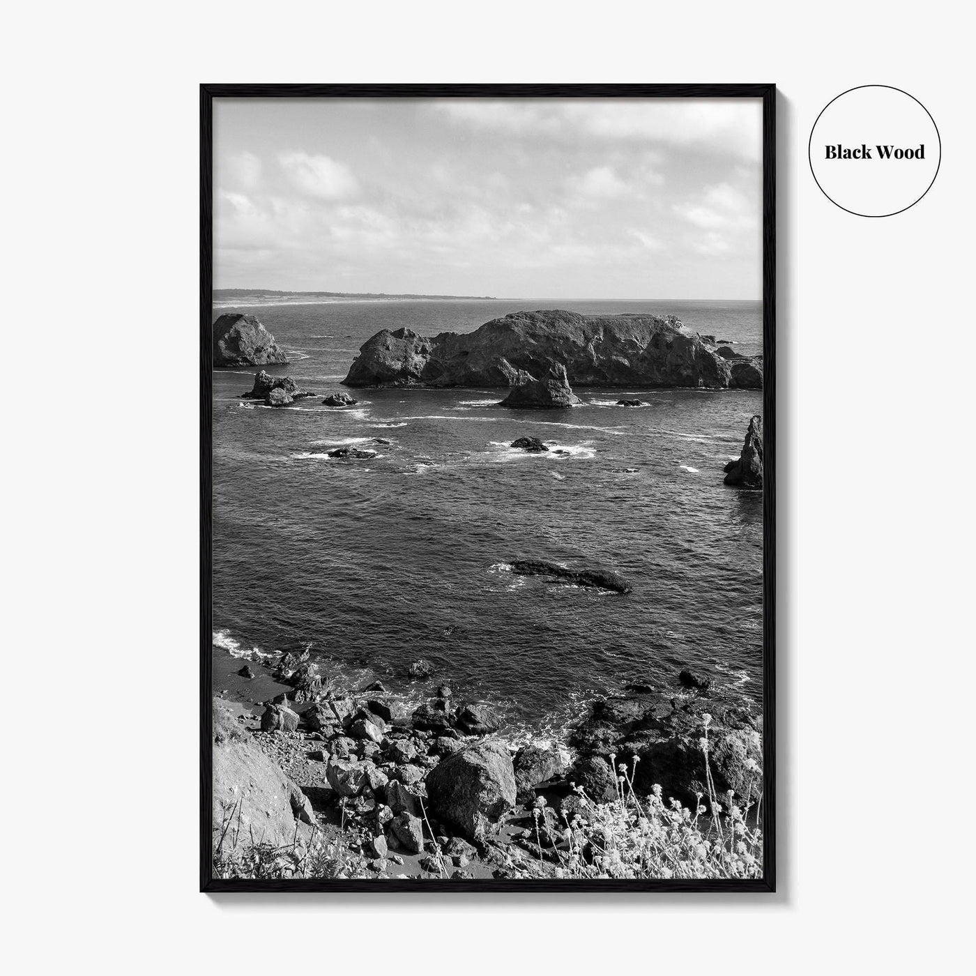 Northern California Black and White Fine Art Photo Print, Coastline Wall Decor, Coastal Poster