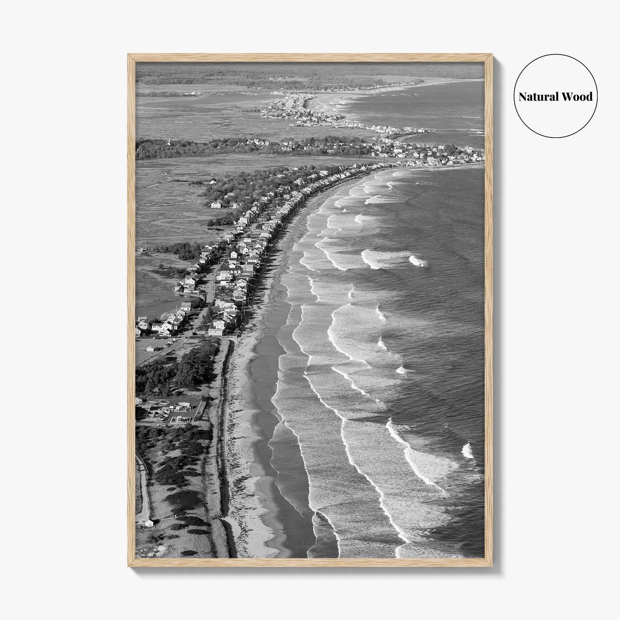 Ogunquit Black and White Fine Art Photo Print, York Maine Coastline Poster, USA