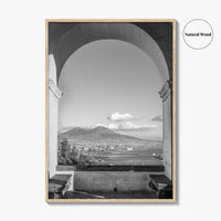 Naples Black and White Fine Art Photo Print, Mount Vesuvius, Italy Photo Poster