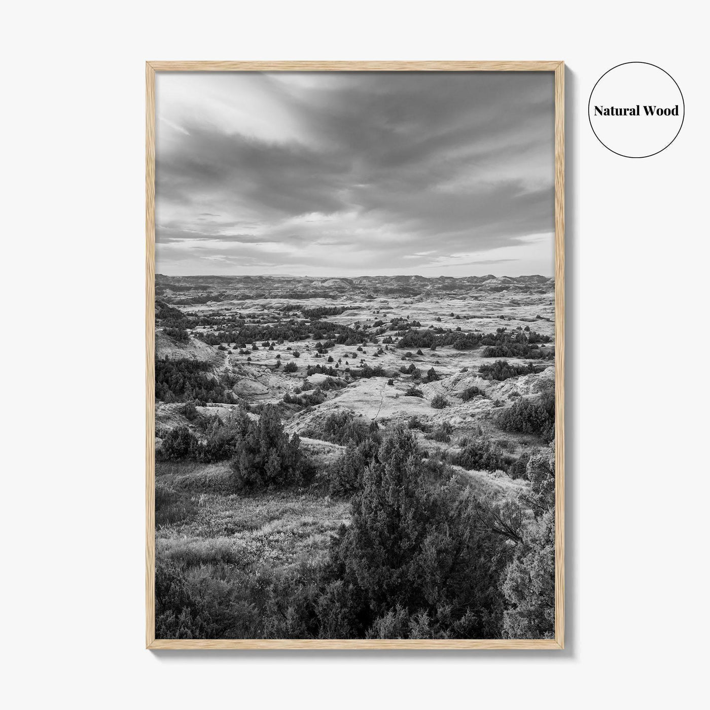 North Dakota Black and White Fine Art Photo Print, Theodore Roosevelt National Park Poster