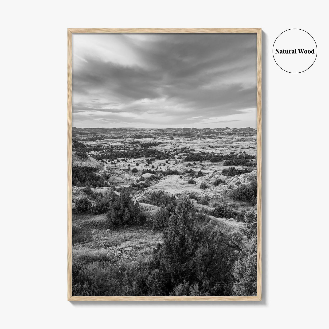 North Dakota Black and White Fine Art Photo Print, Theodore Roosevelt National Park Poster