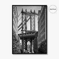 New York City Black and White Fine Art Photo Print, Manhattan Bridge, Brooklyn Poster