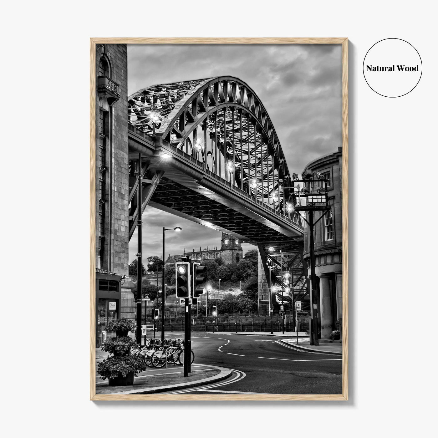 Newcastle Upon Tyne Black and White Fine Art Photo Print, Tyne Bridge England Poster