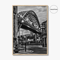 Newcastle Upon Tyne Black and White Fine Art Photo Print, Tyne Bridge England Poster